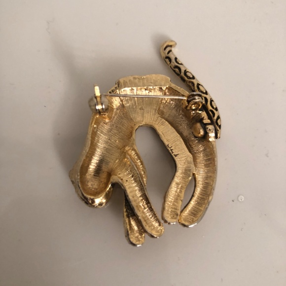 Vintage Florenza Leopard Cheetah Cat Moving Tail Pin Brooch ~ circa 1956-1981 - Picture 4 of 5